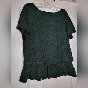 Tibi Women's Short Sleeve Detachable Peplum Top Size Large